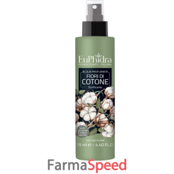 euphidra acqua profumata cotone in flacone con etichetta pompa spray