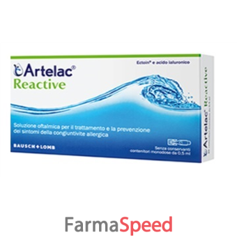 artelac reactive soluzione oftalmica 20 unita' monodose da 0,5 ml