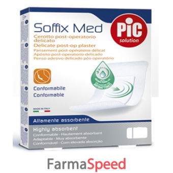 cerotto pic soffix med in tnt con tampone centrale assorbente sterile monouso 25x10cm 3 pezzi