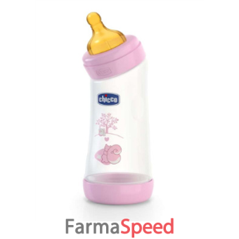 chicco biberon well being angolato in polipropilene girl da 250 ml normal lattice