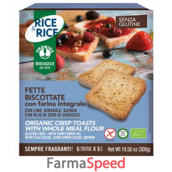 rice & rice fette biscottate con farina integrale 300 g