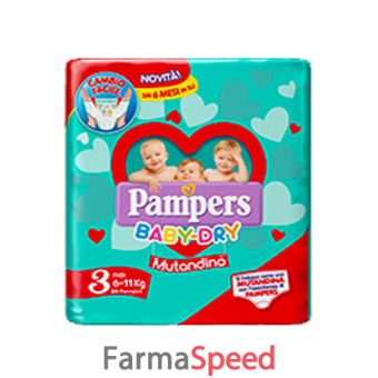 pampers baby dry mutandino sm tg3 midi 19 pezzi