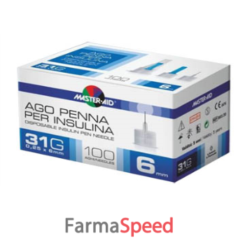 ago per penna da insulina master-aid 31 gauge 6 mm 100 pezzi