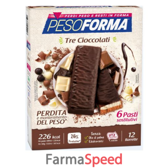 pesoforma barr 3 cioccolati 372 g