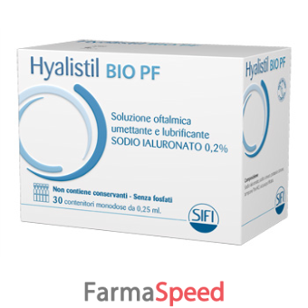 hyalistil bio soluzione oftalmica phosphate free monodose a base di acido ialuronico 0,2% 30 flaconcini 0,25 ml