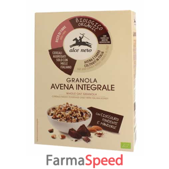 granola avena integrale con cioccolato fondente e mandorle 300 g