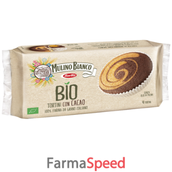 mulino bianco bio tortine con cacao 4 pezzi 140 g