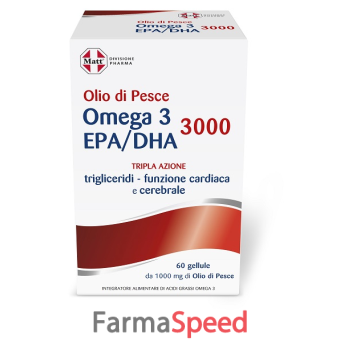 matt divisione pharma olio di pesce omega 3 epa/dha 3000 tripla azione 60 gellule