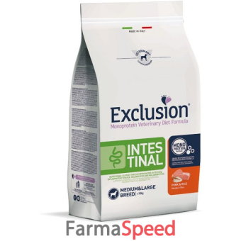 exclusion monoprotein veterinary diet formula dog intestinal pork and rice medium/large 12 kg dry