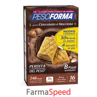 pesoforma biscotto cioccolato nocciola 16 pezzi 33 g