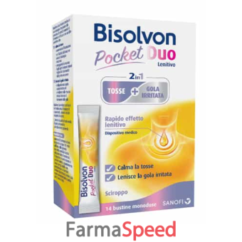 bisolvon duo pocket lenitivo tosse + gola irritata a base di miele e altea 14 bustine monodose 10 ml