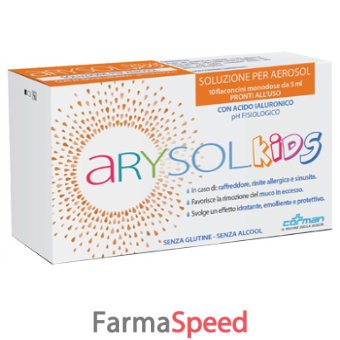arysol kids soluzione bambini per aerosol con acido ialuronico ph fisiologico 10 flaconcini monodose da 5 ml