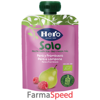 hero solo frutta frullata 100% bio pera e lampone 100 g