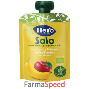 hero solo frutta frullata 100% bio mela e banana 100 g