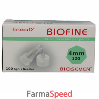 ago per penna da insulina linea d biofine gauge 32 lunghezza 4 mm 100 pezzi