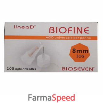 ago per penna da insulina linea d biofine gauge 31 lunghezza 8 mm 100 pezzi