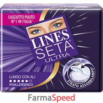 assorbente lines seta ultra lungo con ali 11 pezzi