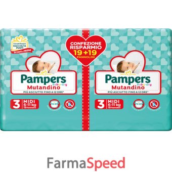 pampers baby dry pannolino a mutandina duo dwct midi 38 pezzi