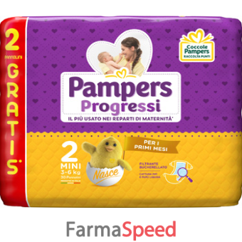 pampers progressi mini pannolino 2 3-6kg 30 pezzi