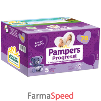 pannolini quadripack pampers progressi junior 76 pezzi