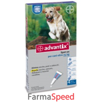 advantix spot on oltre 25 kg 4 pipette 