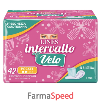 salvaslip intervallo velo ripiegato scatola 42 pezzi