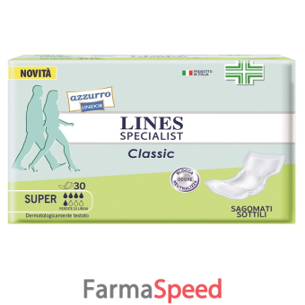 pannolone lines specialist classic sagomato sottile super 30 pezzi