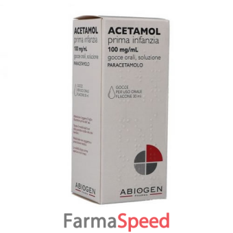 acetamol prima infanzia - prima infanzia 100 mg/ ml gocce orali, soluzione 1 flacone da 30 ml