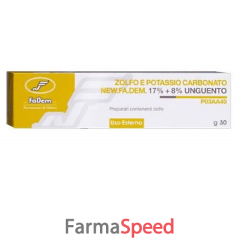 zolfo e pot carb new f - 17% + 8% unguento tubo 30 g 