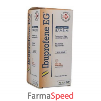 ibuprofene eg - bambini 100 mg/5 ml sospensione orale gusto arancia senza zucchero 1 flacone da 150 ml con siringa dosatrice
