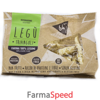 legu' snack rosmarino croccante triangolino non fritto 100% legumi italiani 