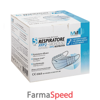 munus med respiratore ffp2 classe iii + gancio adattatore 5 buste da 5 pezzi