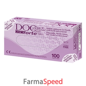 guanto da esplorazione monouso in nitrile blu non sterile senza polvere doc zero velo forte superficie microruvida lunghezza 240 cm misura 8 large