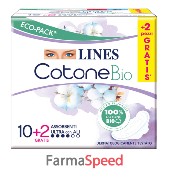 lines cotone bio ultra ali 10+2 pezzi