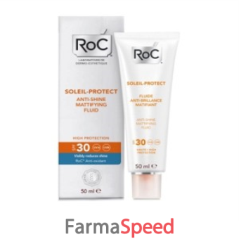 roc solari soleil protexion + fluida viso anti lucido opacizzante spf30 50 ml
