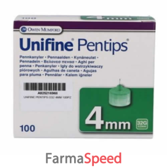 ago per penna da insulina unifine pentips gauge 32 4 mm 100 pezzi