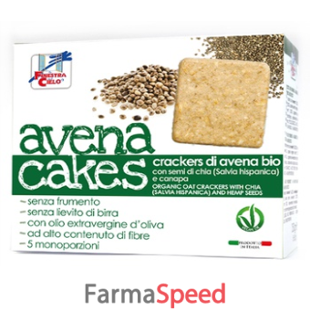 fsc avenacakes crackers di avena con semi di canapa e chia bio vegan senza lievito di birra ad alto contenuto di fibra 250 g