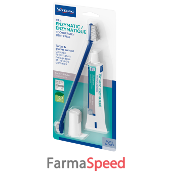 kit dentifricio enzimatico 70 g + spazzolino da denti + spazzolino da dito