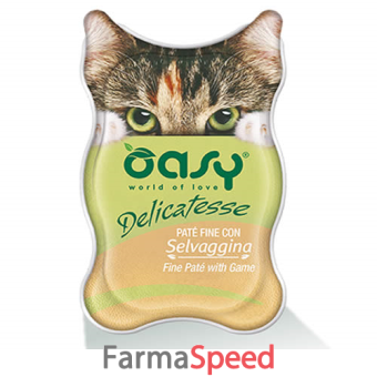 oasy wet cat delicatesse pate' con selvaggina 85 g