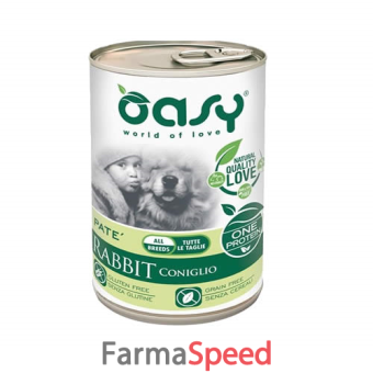 oasy wet dog one coniglio 400 g