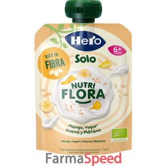 hero baby solo pouch nutriflora yogurt mango avena banana 10o g