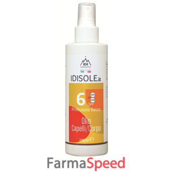 idisole-it spf6 olio corpo capelli 200 ml