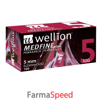 ago per penna da insulina wellion medfine plus 5 32 gauge lunghezza 5 mm 100 pezzi