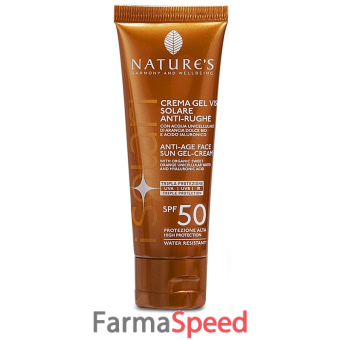 natures i solari crema gel viso antirughe spf50 50 ml