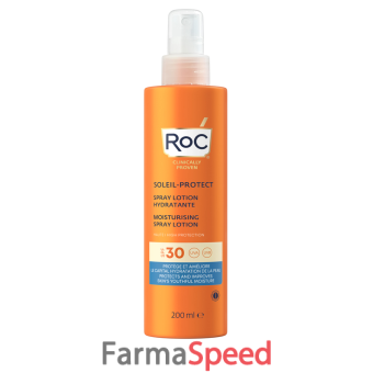 roc lozione spray solare corpo spf 30 idratante 200 ml