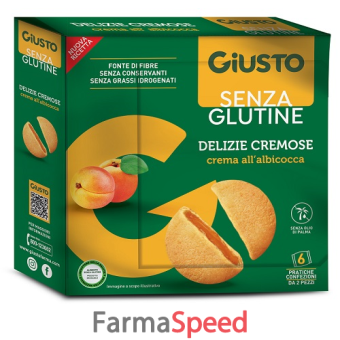 giusto senza glutine delizie cremose albicocca 6 confezioni da 30 g