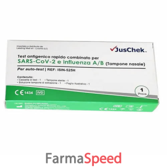 juschek test antigenico rapido sars-cov-2 & influenza a+b in tampone nasale 1 pezzo