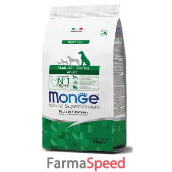 monge natural superpremium secco cane adult maxi crocchette 3 kg