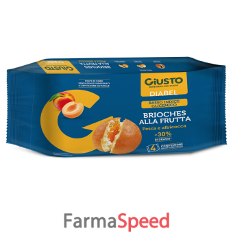 giusto diabel brioche frutta 4 pezzi da 45 g