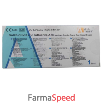 test antigenico rapido covid-19 alltest autodiagnostico determinazione qualitativa antigeni sars-cov-2 e influenza a+b in tamponi nasali